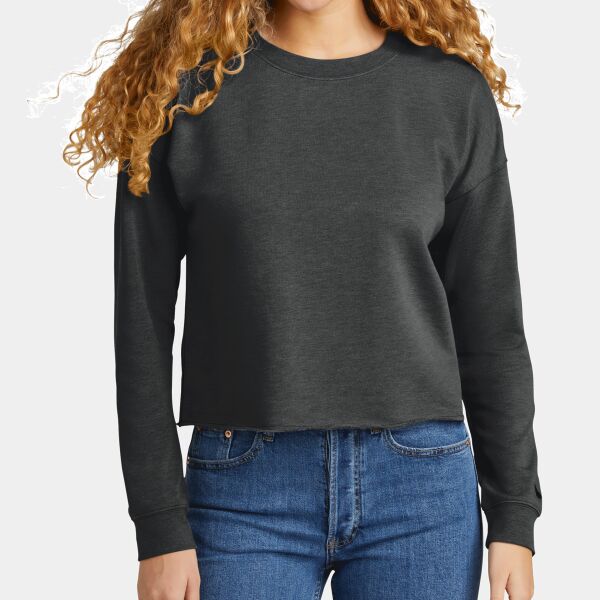 Women's Tri Blend Fleece Crop Crew Thumbnail
