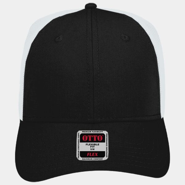 OTTO CAP "OTTO FLEX" Fitted 6 Panel Low Profile Mesh Back Trucker Hat Thumbnail