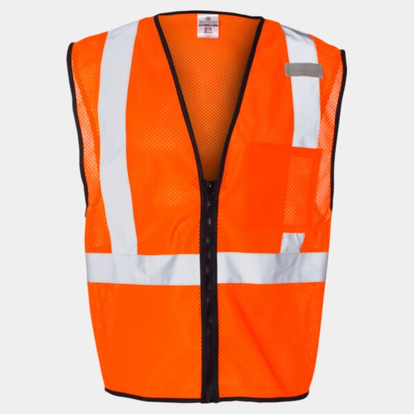 Unisex Single Pocket Zipper Mesh Class 2 Vest Thumbnail