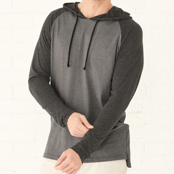 Men's Fine Jersey Hooded Long Sleeve Raglan T-Shirt Thumbnail