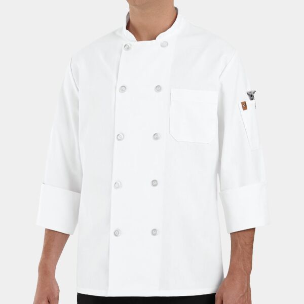 100% Polyester Ten Pearl Button Chef Coat Thumbnail